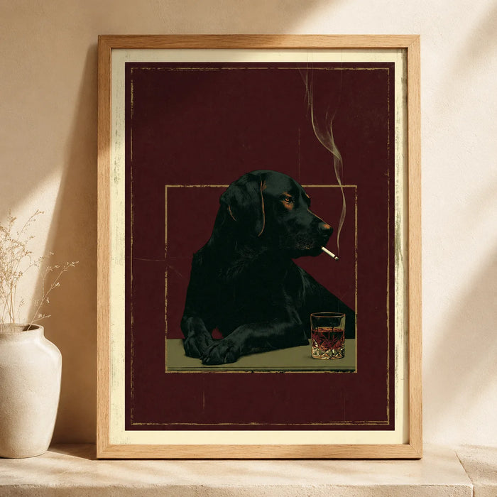 Black Labrador Whiskey Wall Art Decor