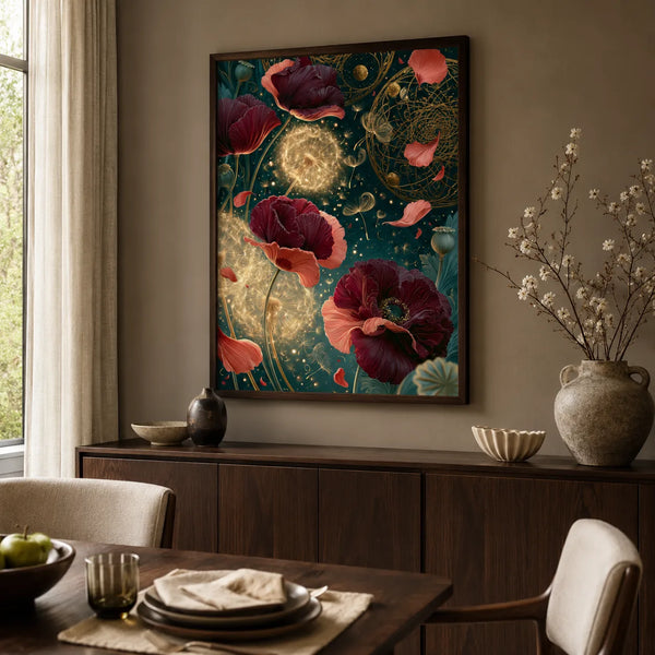Celestial Poppy Garden Wall Art Decor