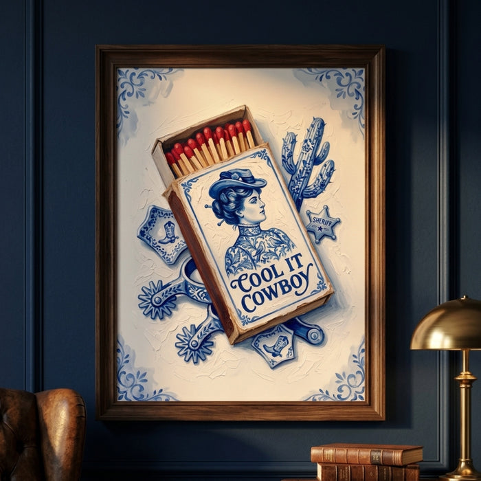 Cool It Cowboy Matchbox Wall Art Decor