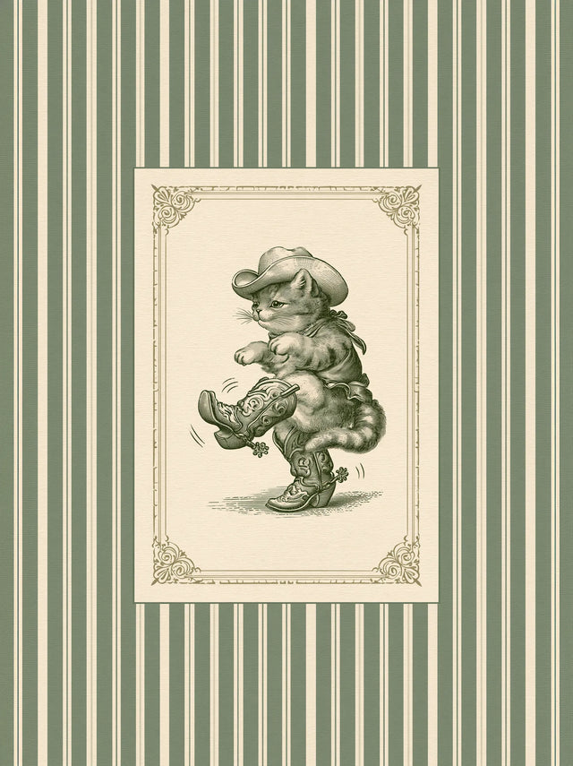 Cowboy Cat Western Wall Art Decor