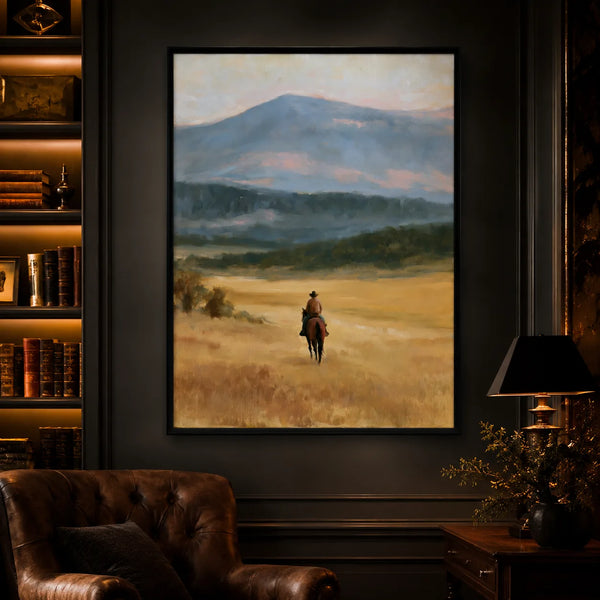 Cowboy Mountain Landscape Wall Art Decor