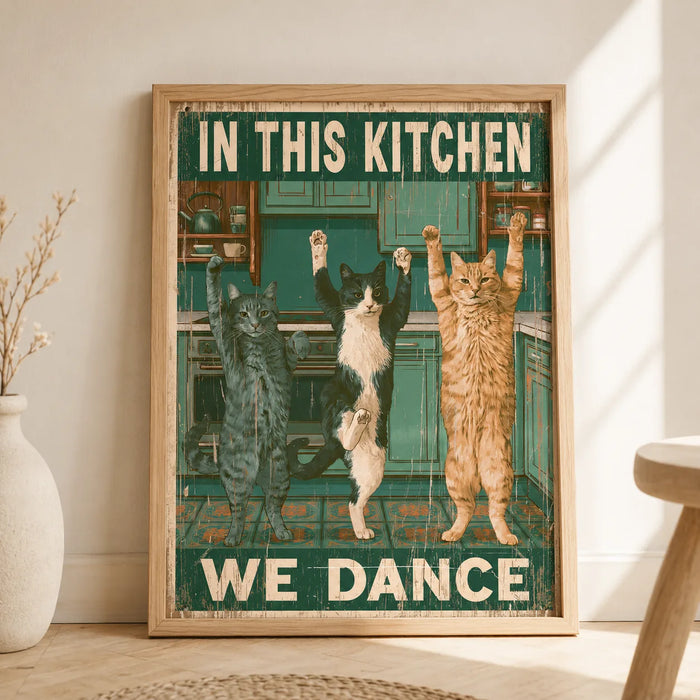 Dancing Cats Kitchen Wall Art Decor