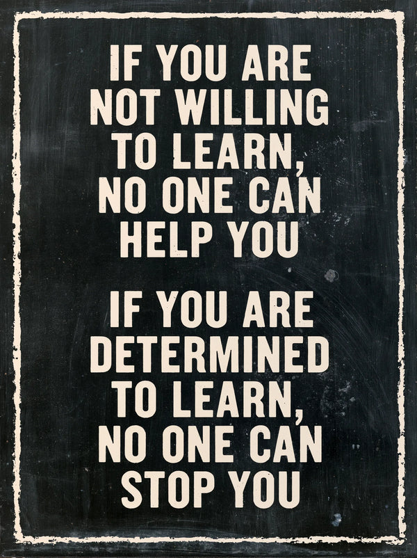 Determined to Learn Quote Wall Art Decor