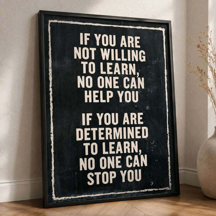 Determined to Learn Quote Wall Art Decor