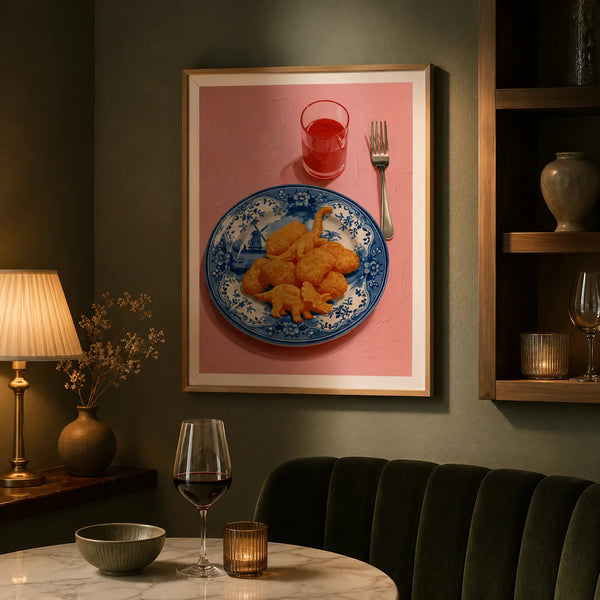 Dinosaur Chicken Nuggets Wall Art Decor