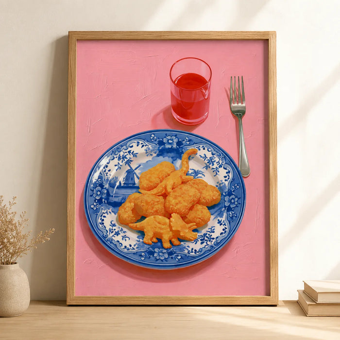 Dinosaur Chicken Nuggets Wall Art Decor