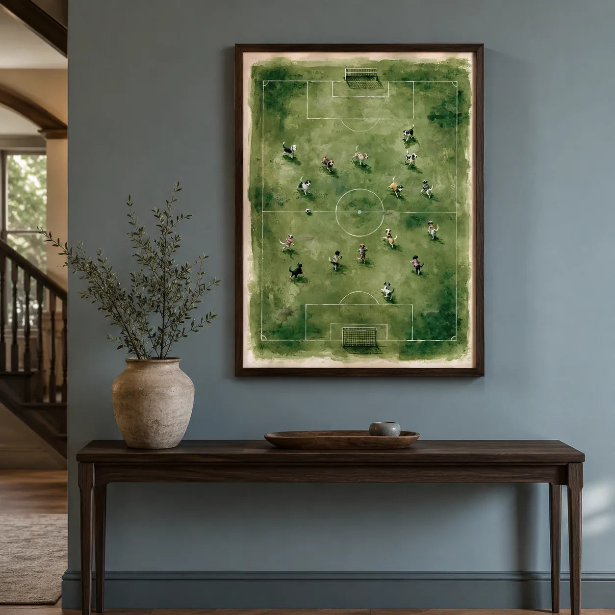 Dogs Playing Soccer Watercolor Wall Art Decor - Wall Art Decor - view 11