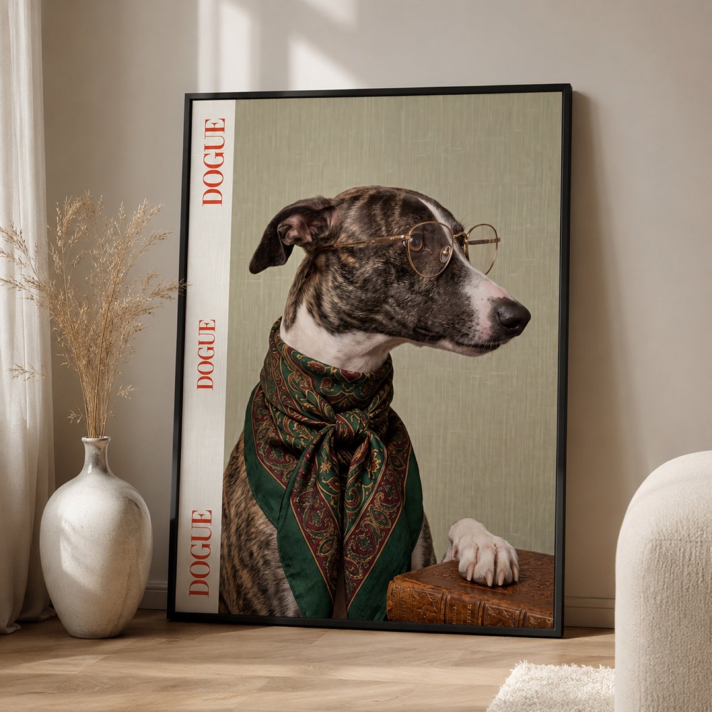 Dogue Fashion Whippet Portrait Wall Art Decor – preview 11
