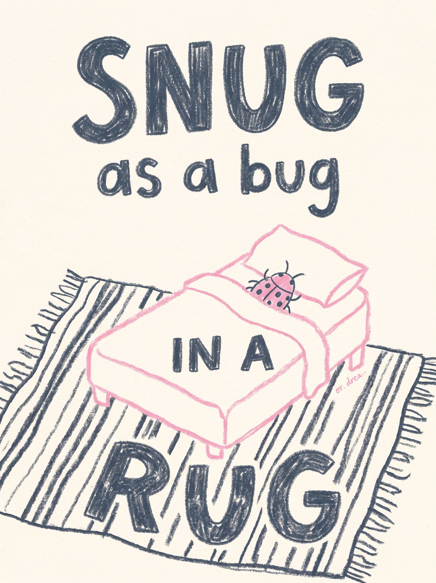 Snug as a Bug in a Rug Ladybug Nursery Poster