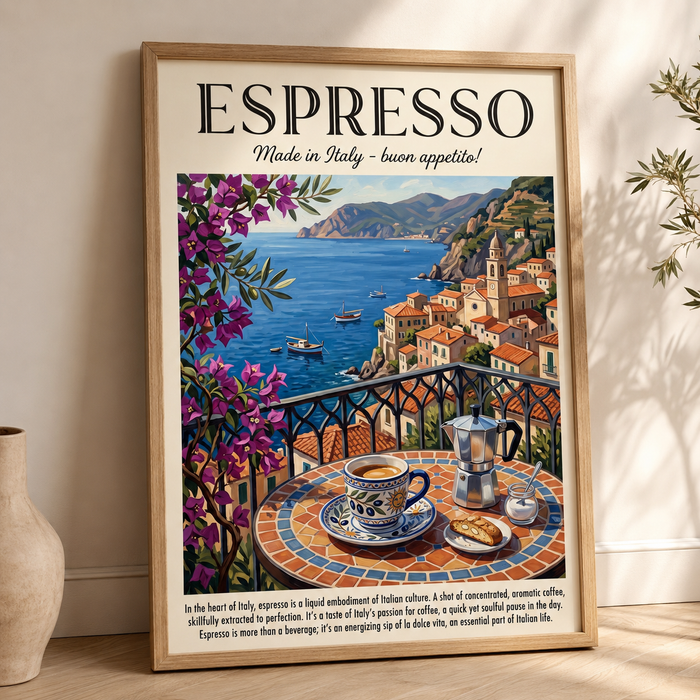 Espresso Italy Vintage Coffee Travel Wall Art Decor