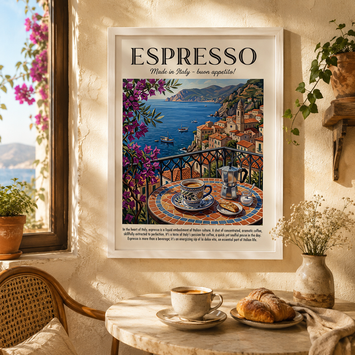 Espresso Italy Vintage Coffee Travel Wall Art Decor