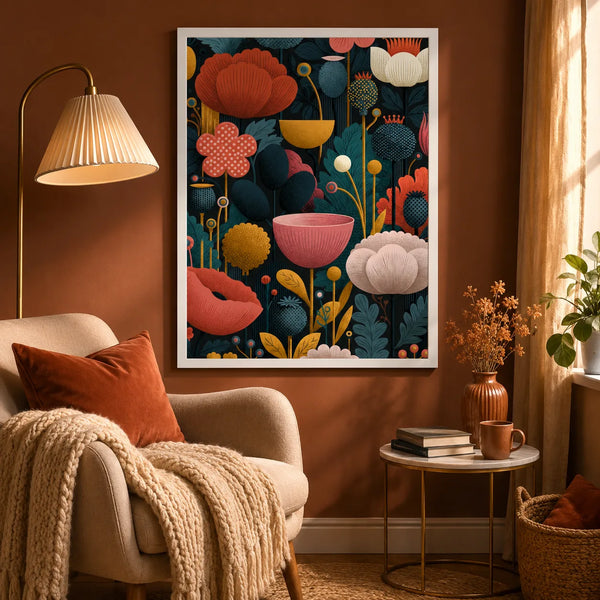 Floral Garden Folk Wall Art Decor