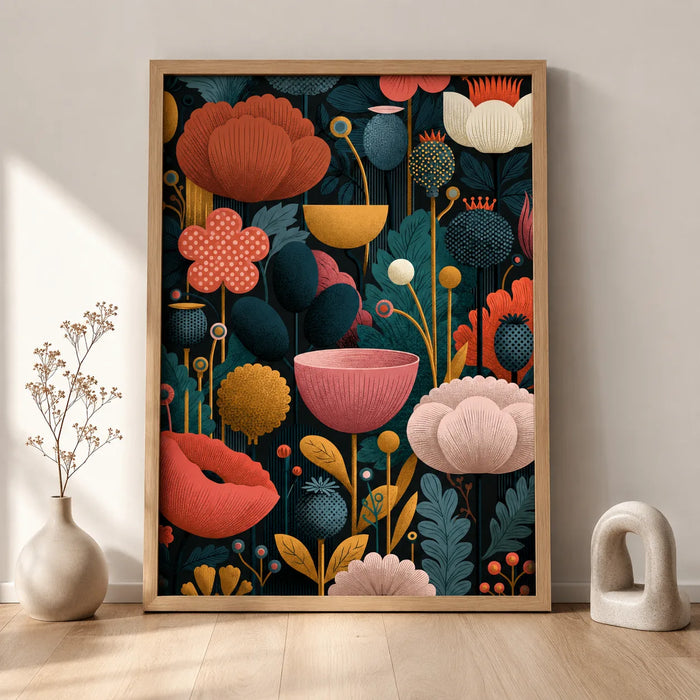 Floral Garden Folk Wall Art Decor