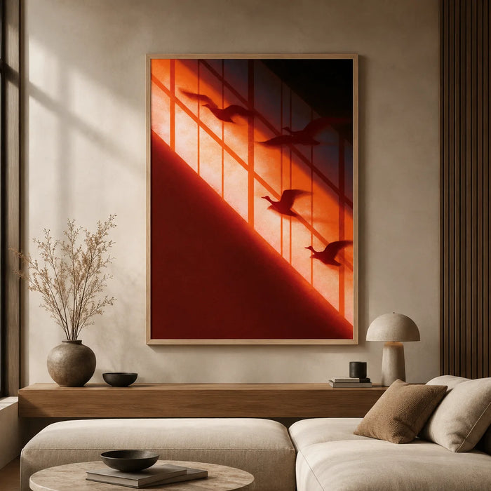 Flying Birds Sunset Wall Art Decor