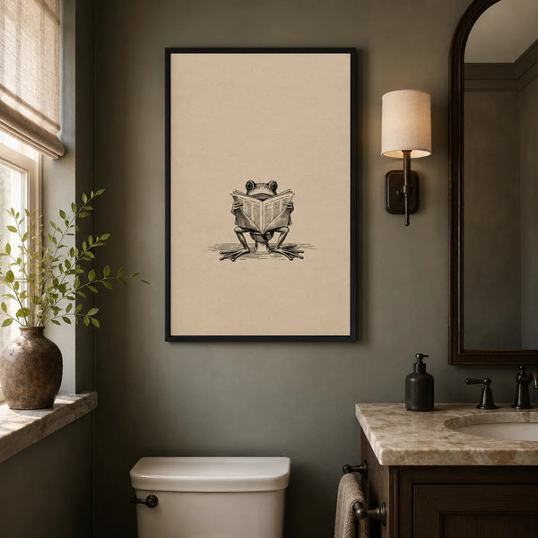 Frog Reading Newspaper Wall Art Decor