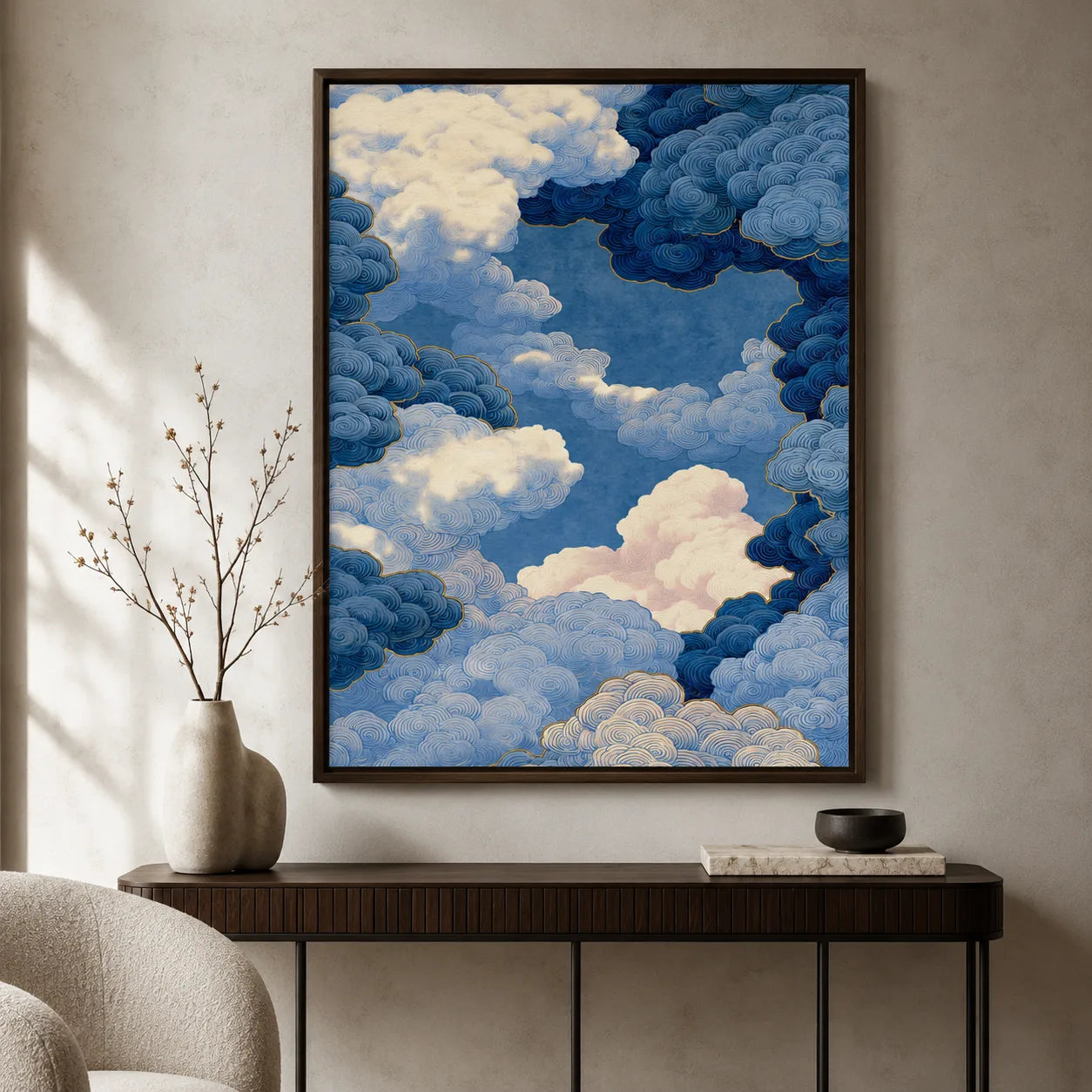 Indigo Swirling Clouds Wall Art Decor - Wall Art Decor - view 11