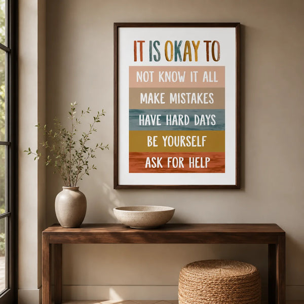 It Is Okay Self Acceptance Wall Art Decor