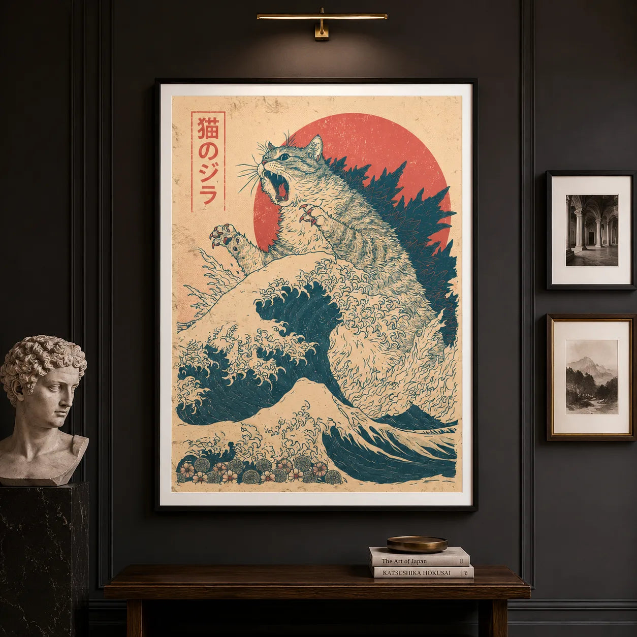 Japanese Kaiju Cat Wave Wall Art Decor - Wall Art Decor - view 11