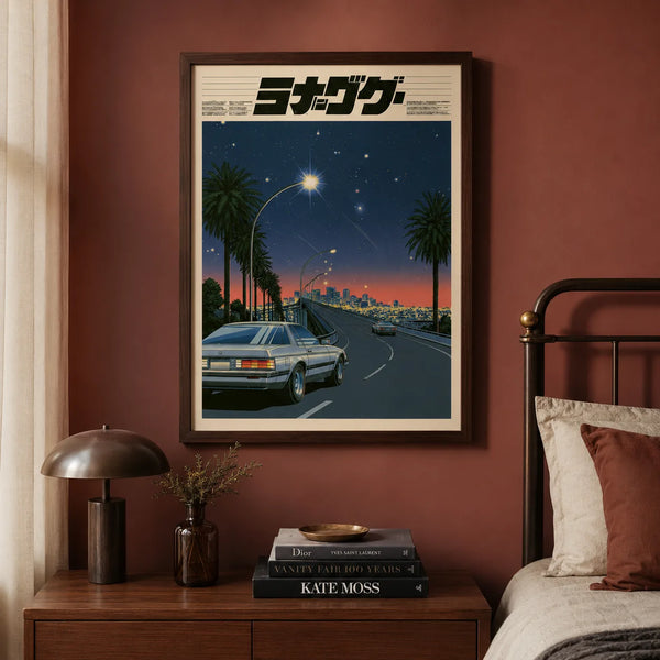 Japanese Night Drive Wall Art Decor