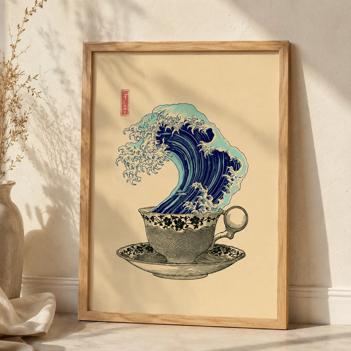 Japanese Wave Teacup Wall Art Decor