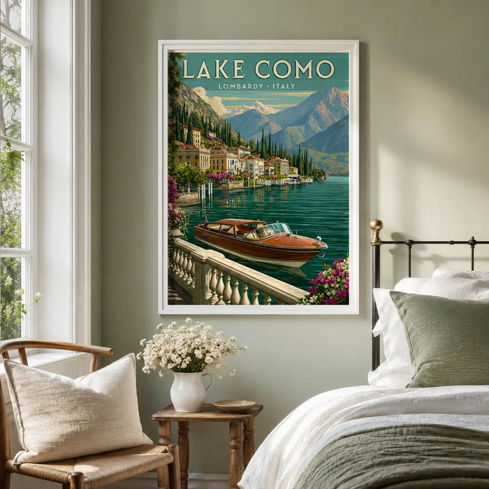 Lake Como Vintage Travel Wall Art Decor