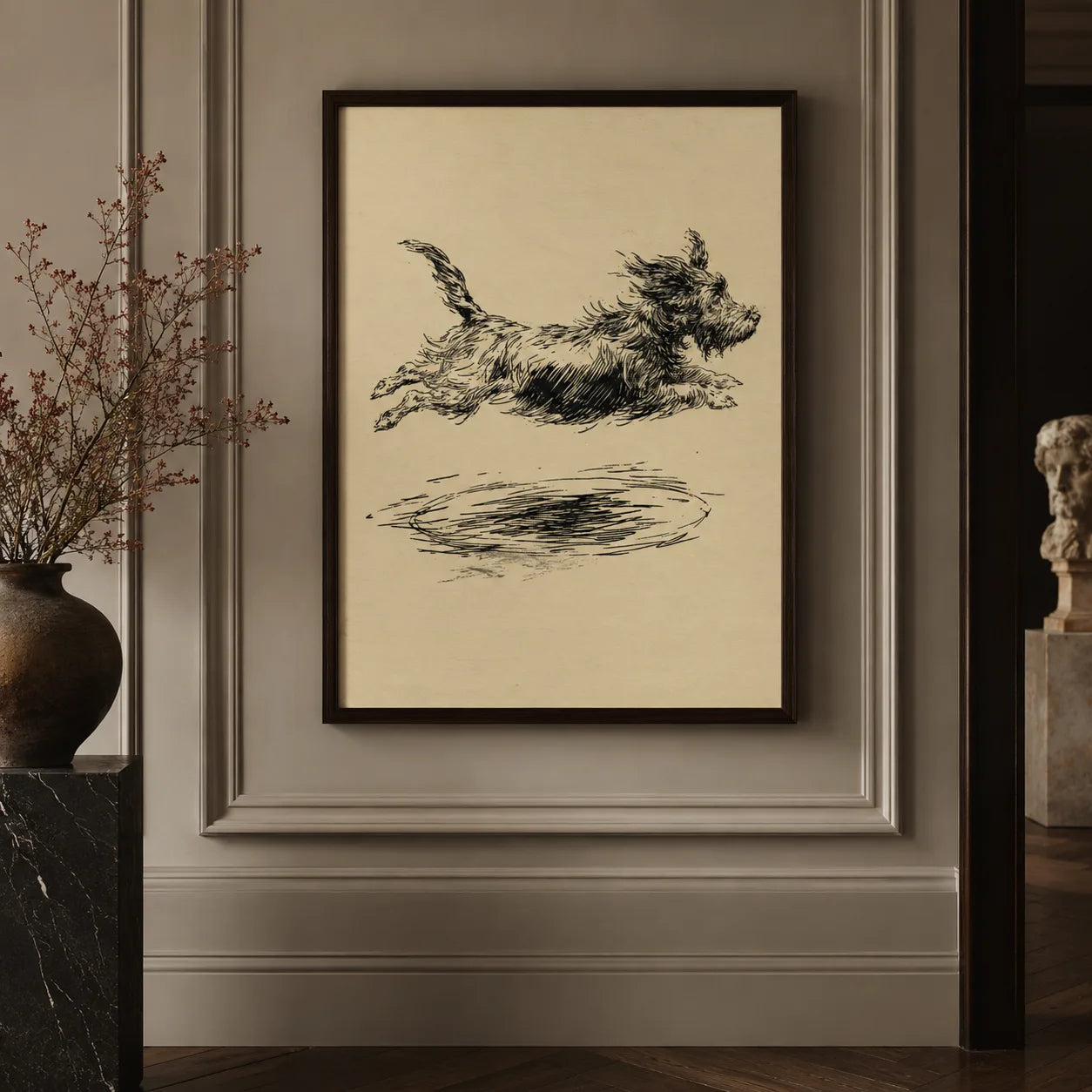 Leaping Terrier Sketch Wall Art Decor - Wall Art Decor - view 11