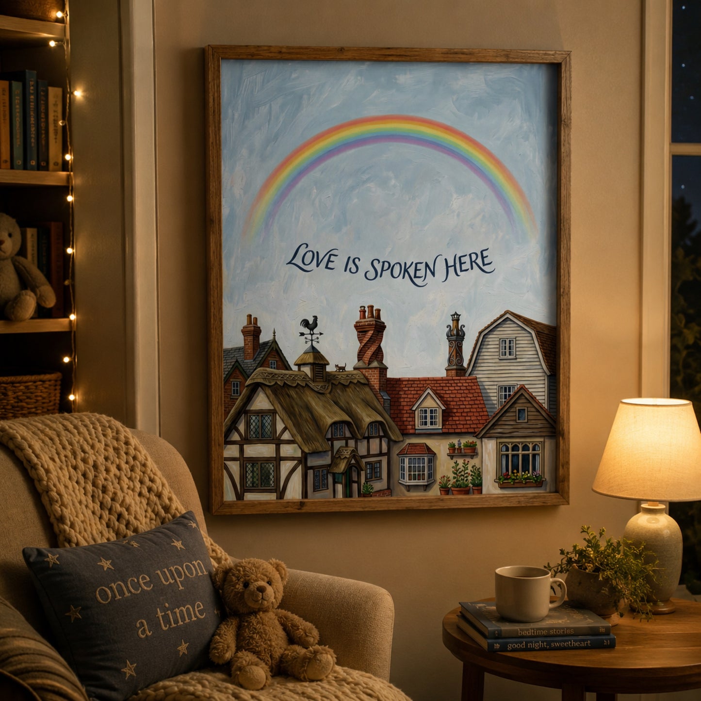 Love Is Spoken Here Cottage Village Wall Art Decor preview 11