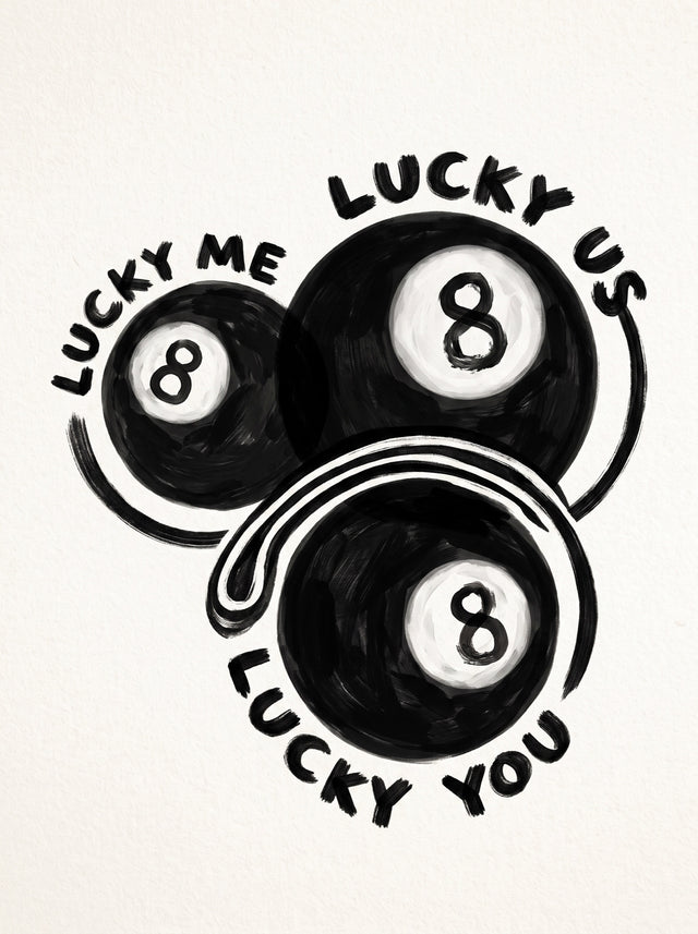 Lucky Me Lucky You Eight Balls Wall Art Decor