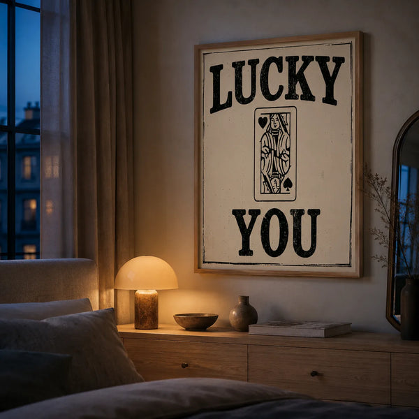 Lucky You Playing Card Wall Art Decor