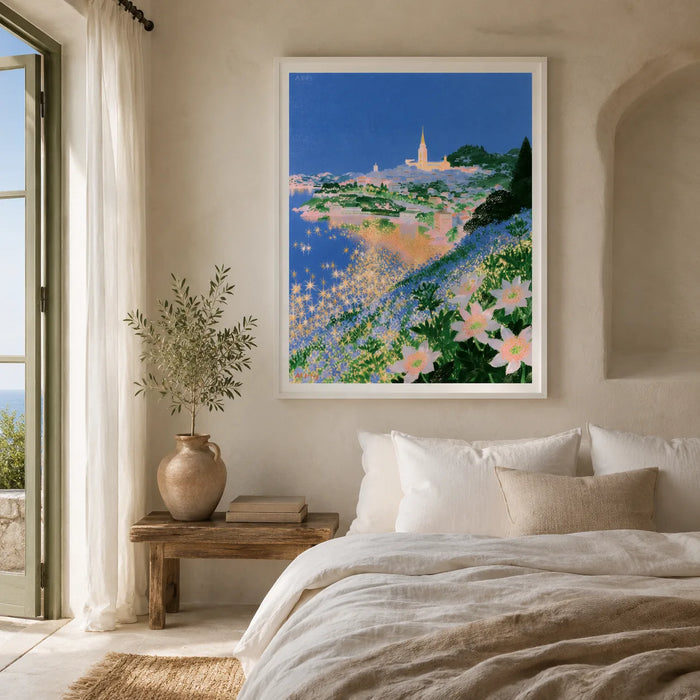 Mediterranean Coastal Village Wall Art Decor