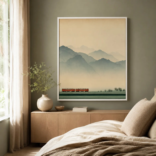 Misty Mountain Train Wall Art Decor