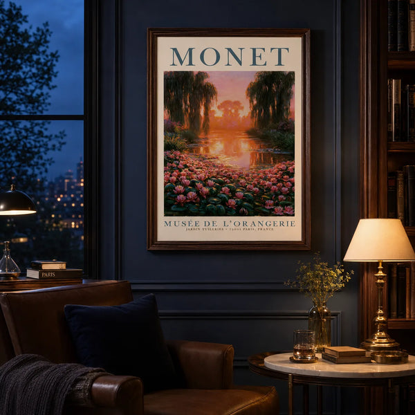 Monet Water Lily Sunset Wall Art Decor