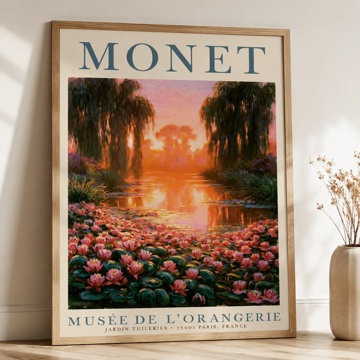 Monet Water Lily Sunset Wall Art Decor