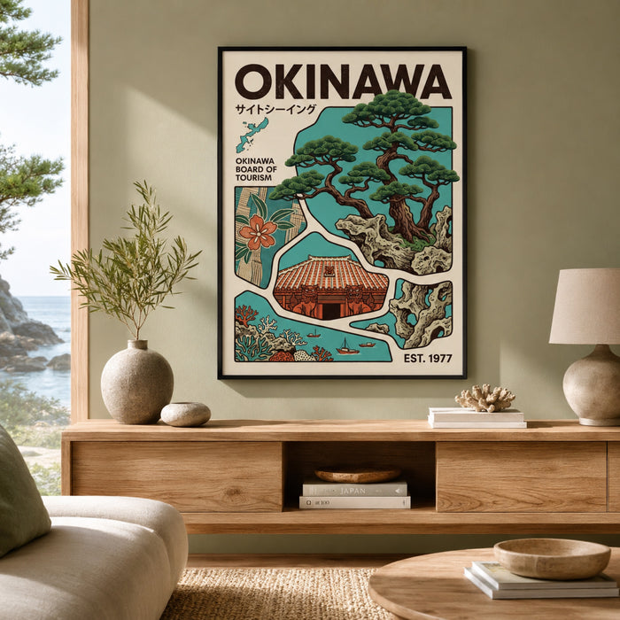 Okinawa Japan Vintage Travel Wall Art Decor