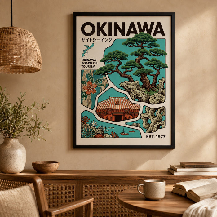 Okinawa Japan Vintage Travel Wall Art Decor