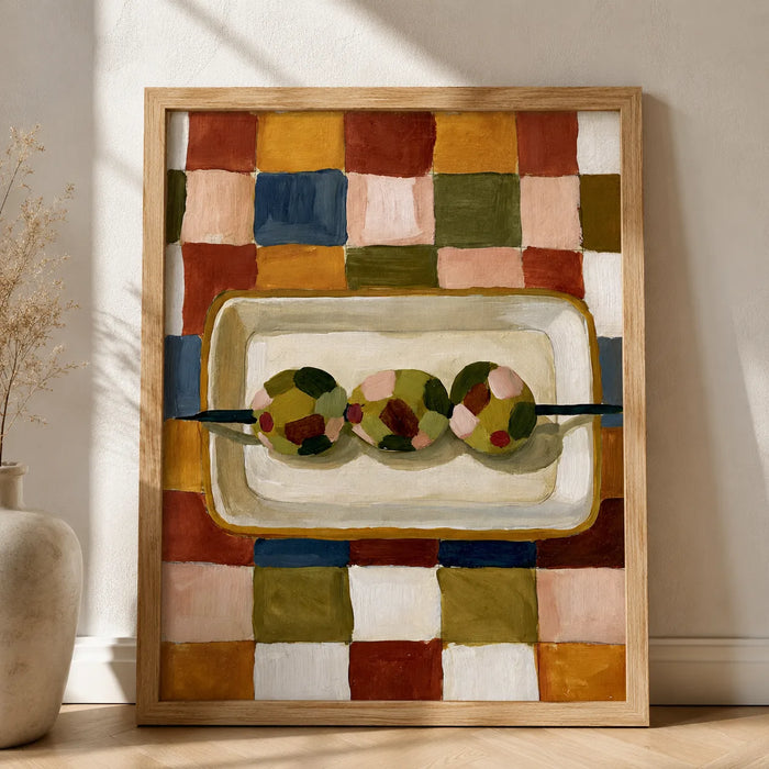 Olive Skewer Still Life Wall Art Decor