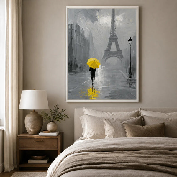 Paris Yellow Umbrella Wall Art Decor