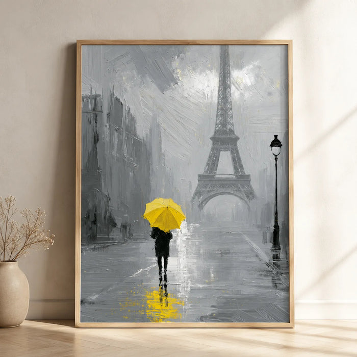 Paris Yellow Umbrella Wall Art Decor
