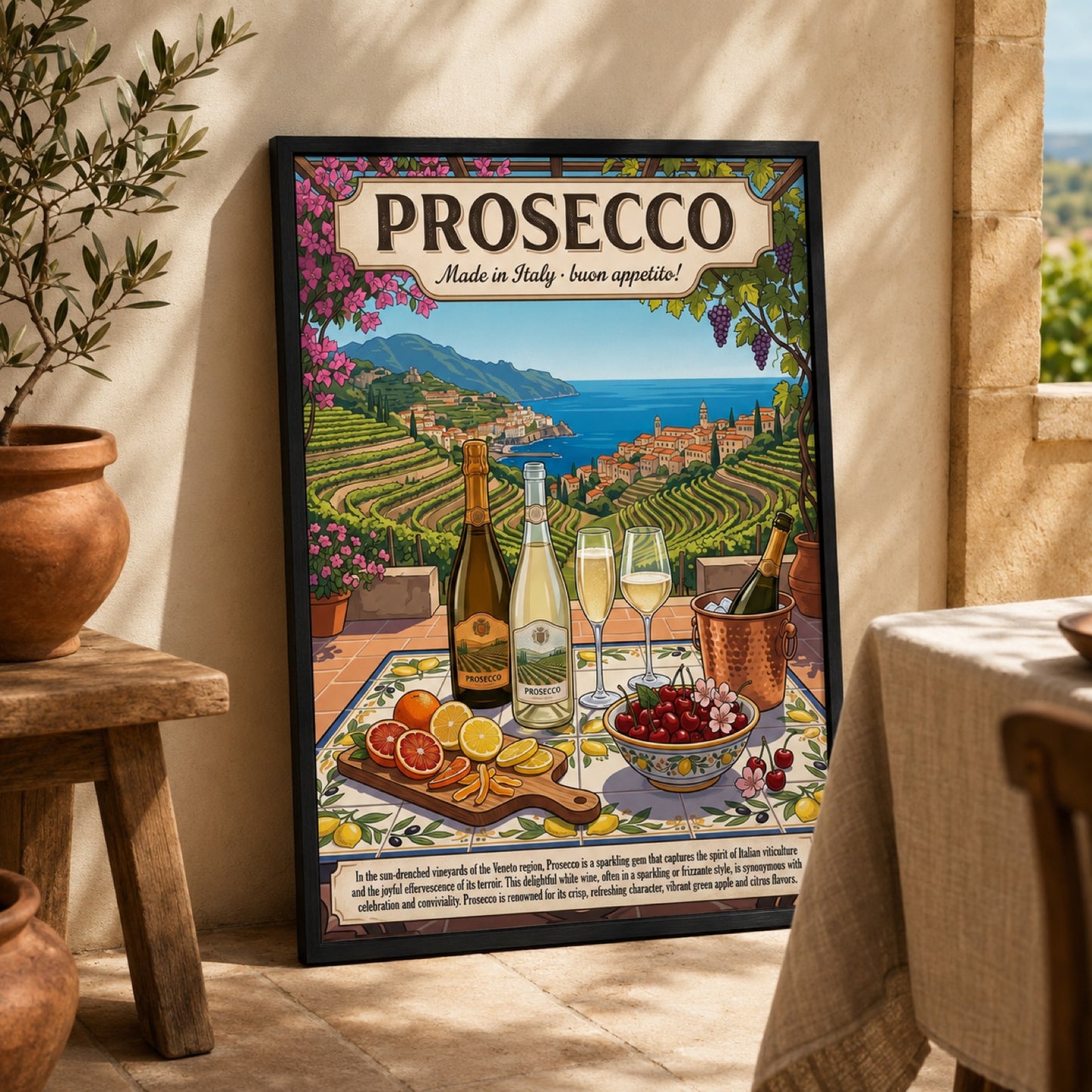 Prosecco Italian Vineyard Vintage Travel Wall Art Decor – preview 11