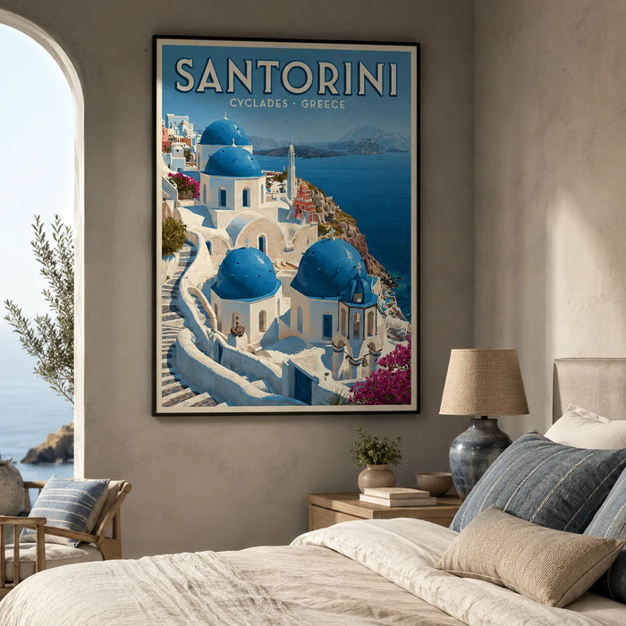 Santorini Greece Travel Wall Art Decor