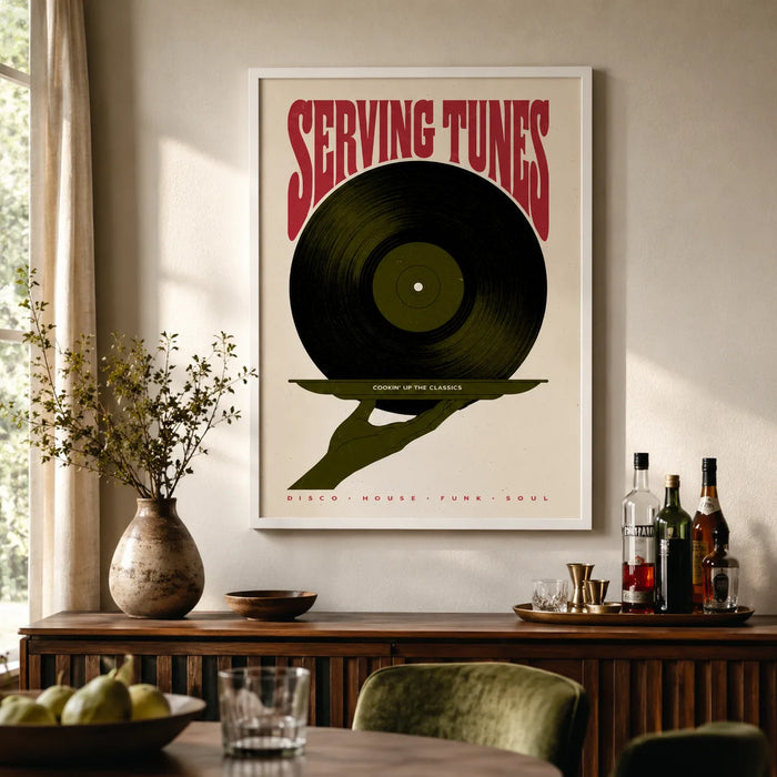 Serving Tunes Vinyl Record Wall Art Decor