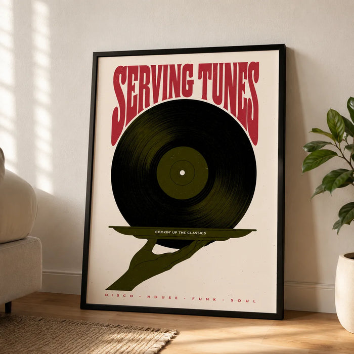 Serving Tunes Vinyl Record Wall Art Decor