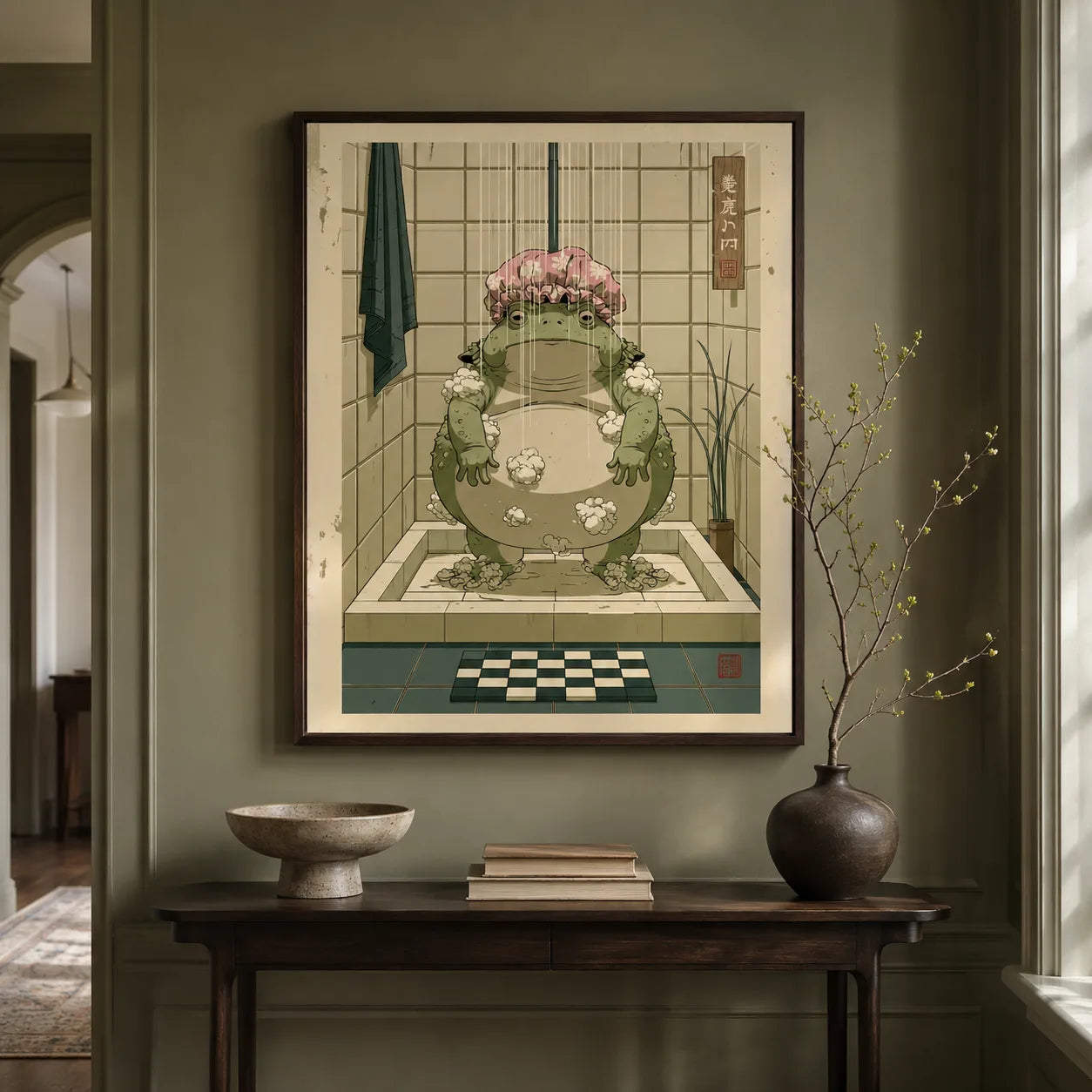 Showering Frog Bathroom Wall Art Decor - Wall Art Decor - view 21