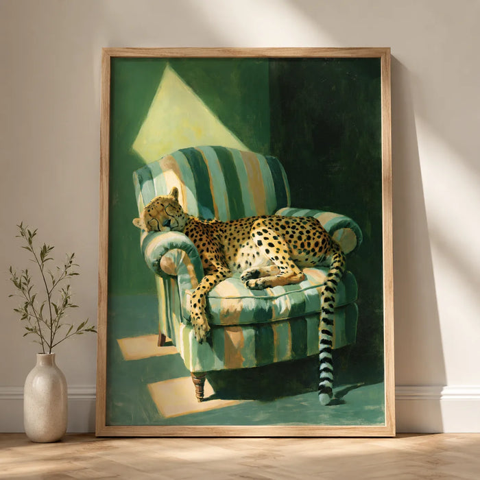 Sleeping Cheetah Armchair Wall Art Decor