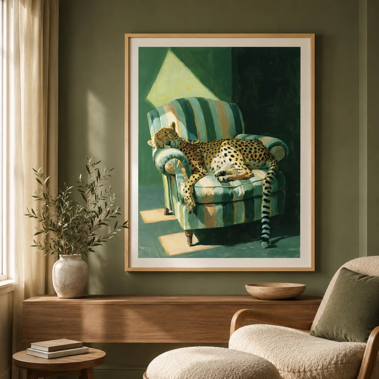 Sleeping Cheetah Armchair Wall Art Decor - Wall Art Decor - view 11