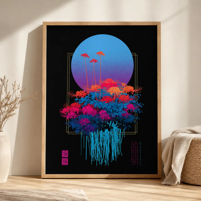 Spider Lily Moon Wall Art Decor