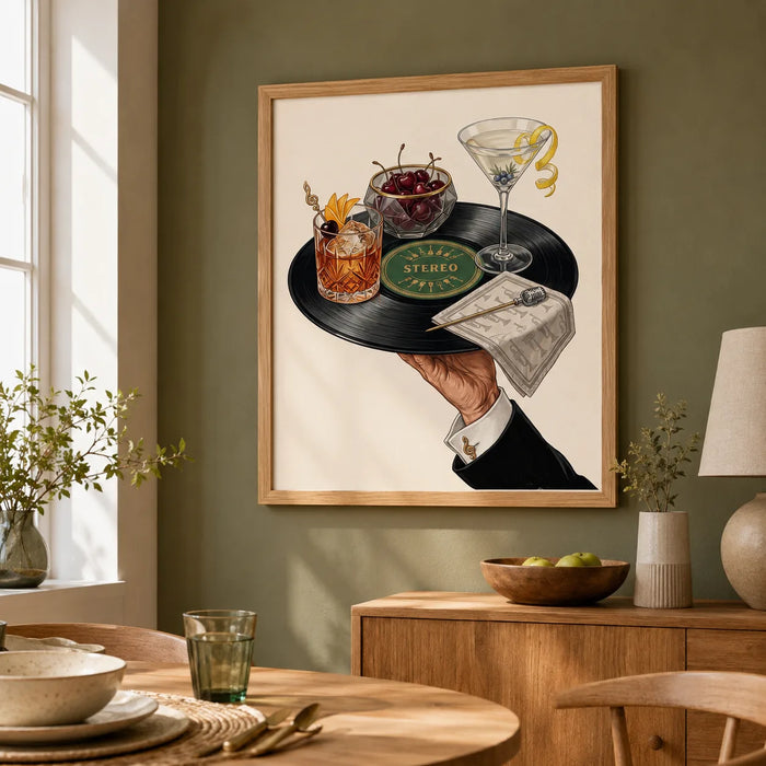 Stereo Cocktail Record Wall Art Decor