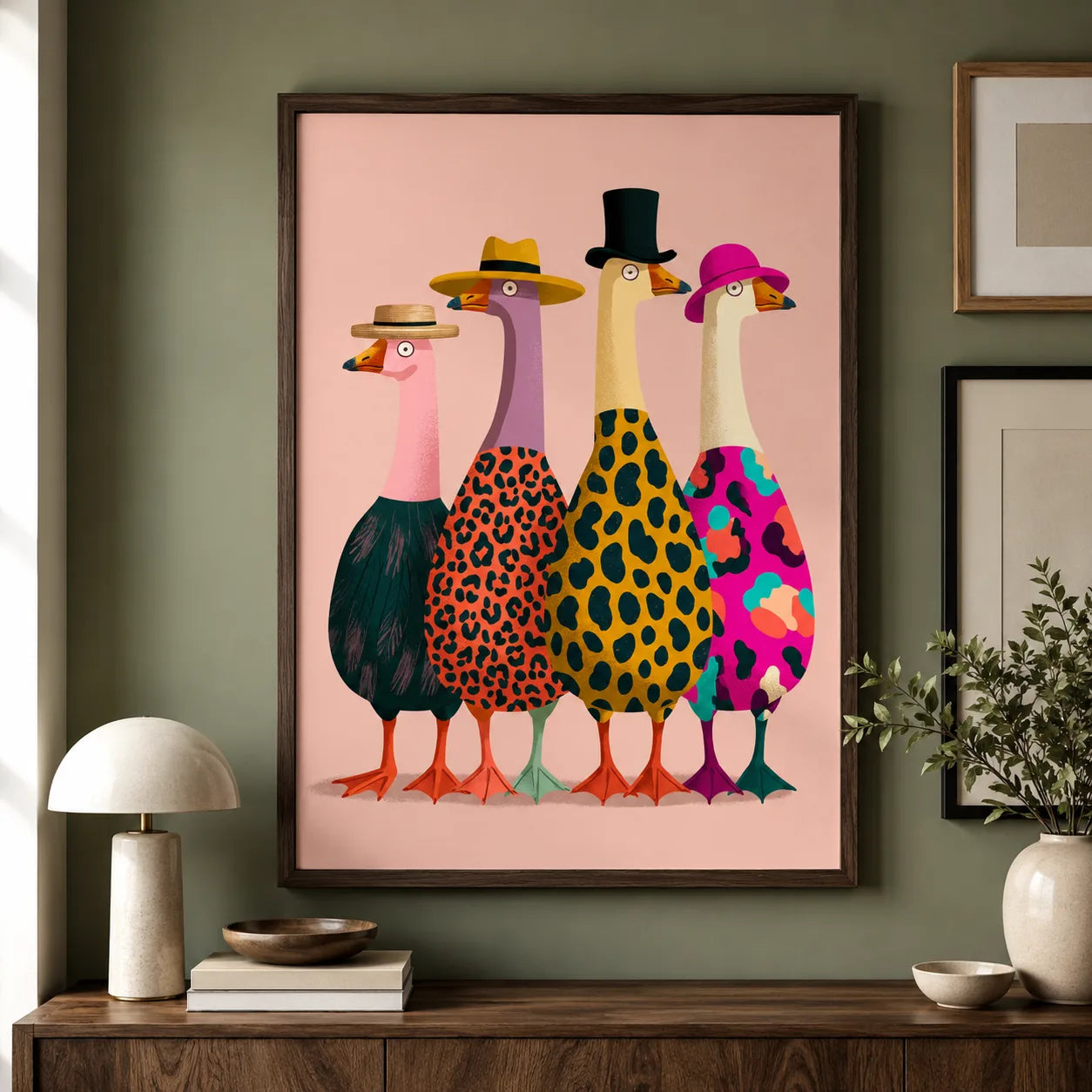 Stylish Geese in Hats Wall Art Decor - Wall Art Decor - view 11