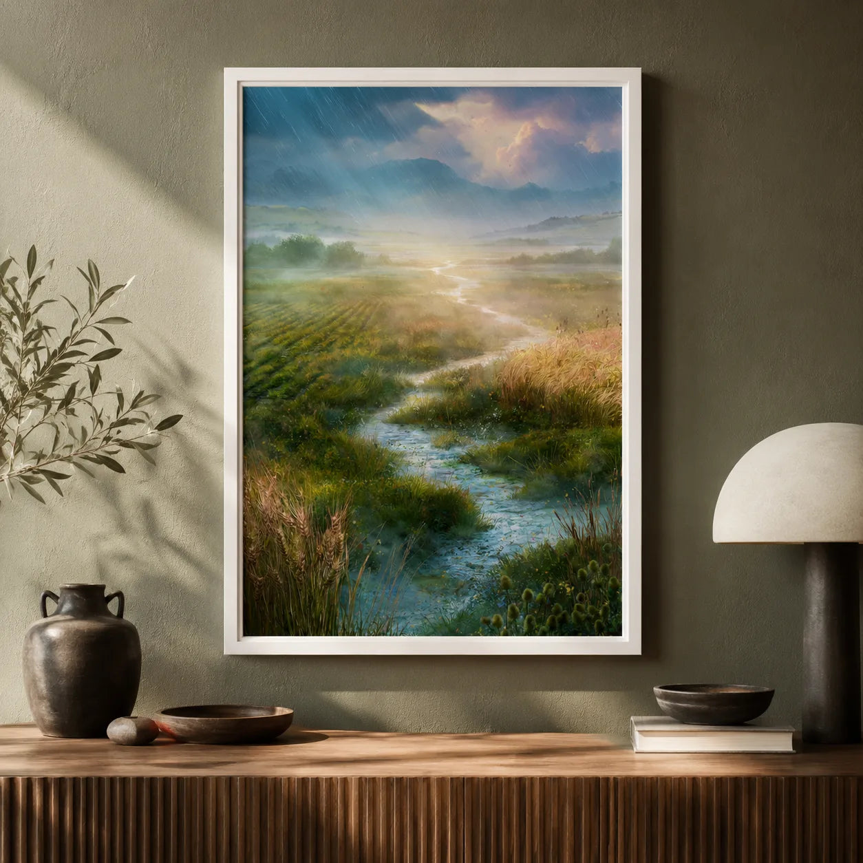 Sunlit Meadow Stream Wall Art Decor - Wall Art Decor - view 11