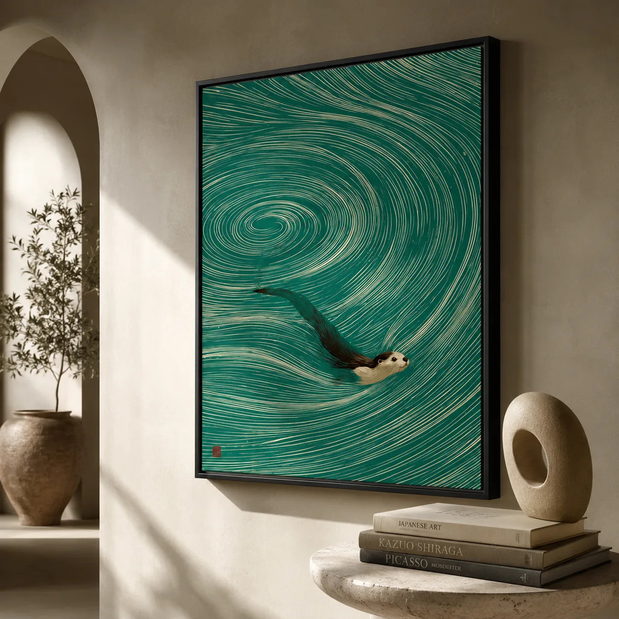 Swimming Otter Swirl Wall Art Decor - Wall Art Decor - view 11